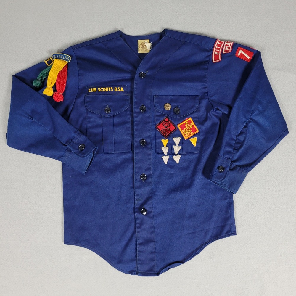 Boy Scouts of America Shirt Kids 12 Blue Cub Scouts Uniform Official BSA
